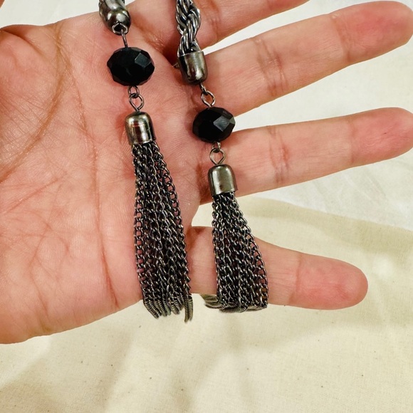 NWOT Gunmetal Twist Rope Lariat Necklace – 48” Long - Picture 3 of 3